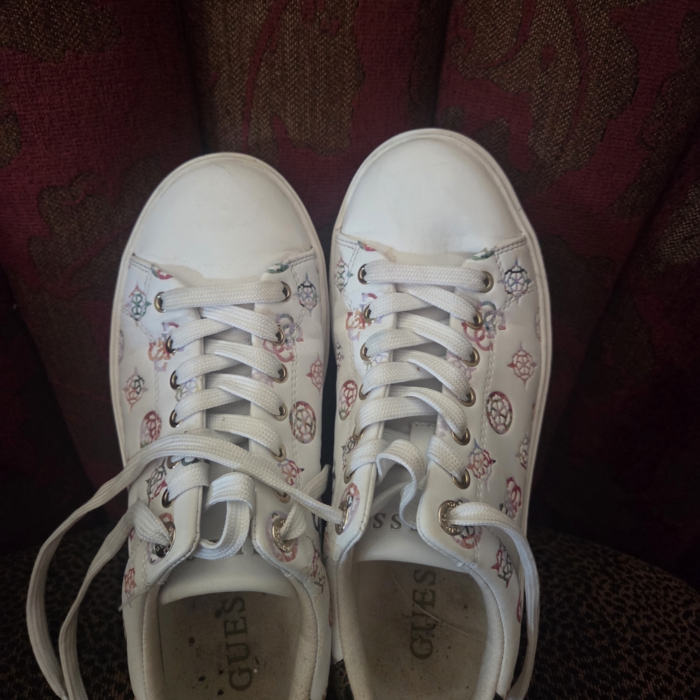 Guess Women's White Patterned Sneakers